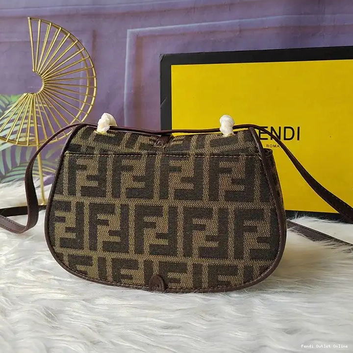 Cheap FF Mini Brown C'mon Motif Bag Fabric In Fendi 0427
